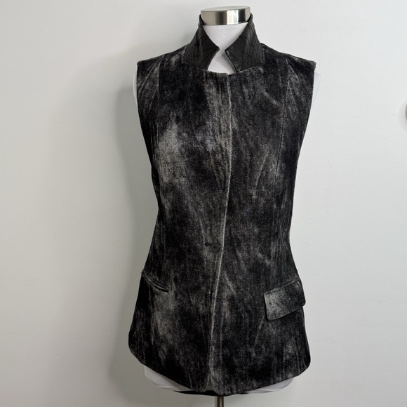ALEXANDER WANG Gray Black Virgin Wool Blend Vest Designer Edgy Size 6 - Picture 1 of 13